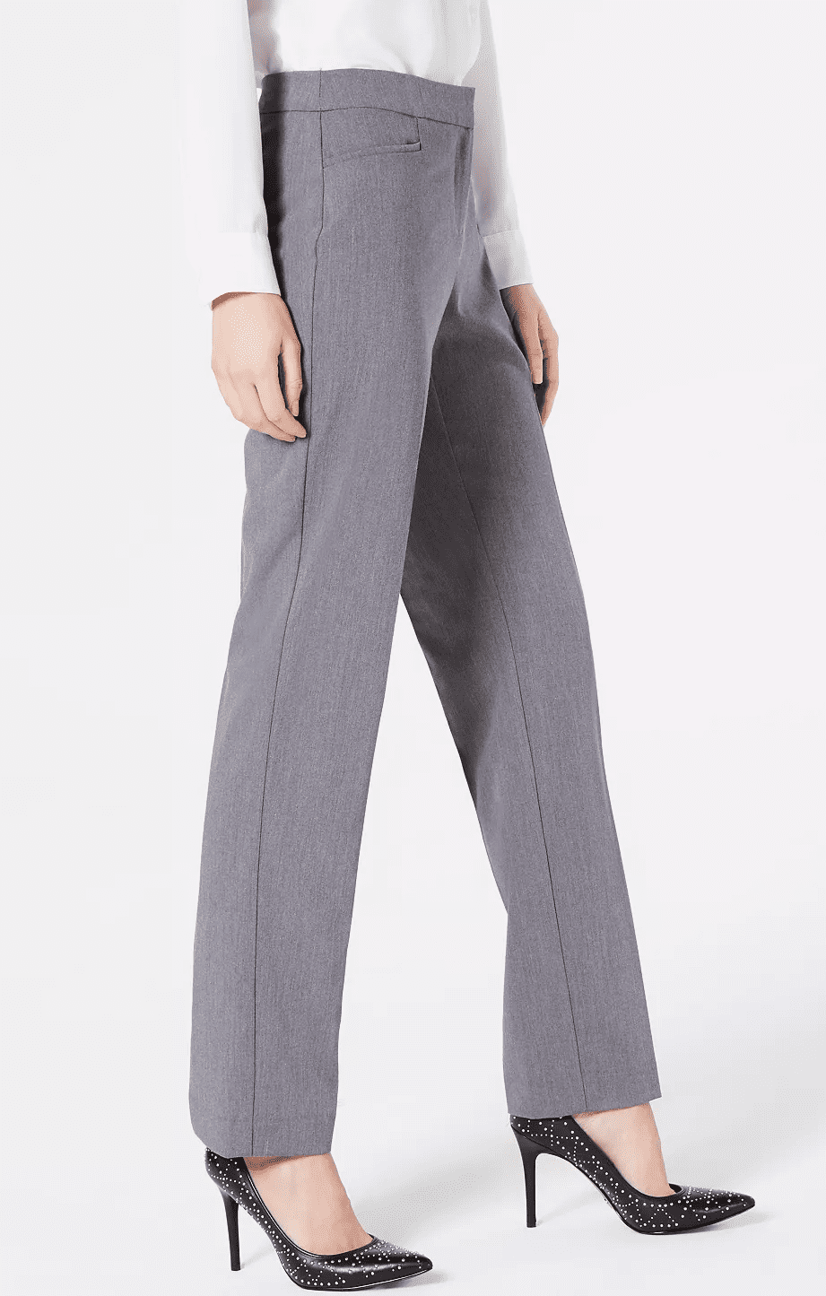 Alfani Women's Essential Straight-Leg Short Lengths Pants Gray Size 14 S