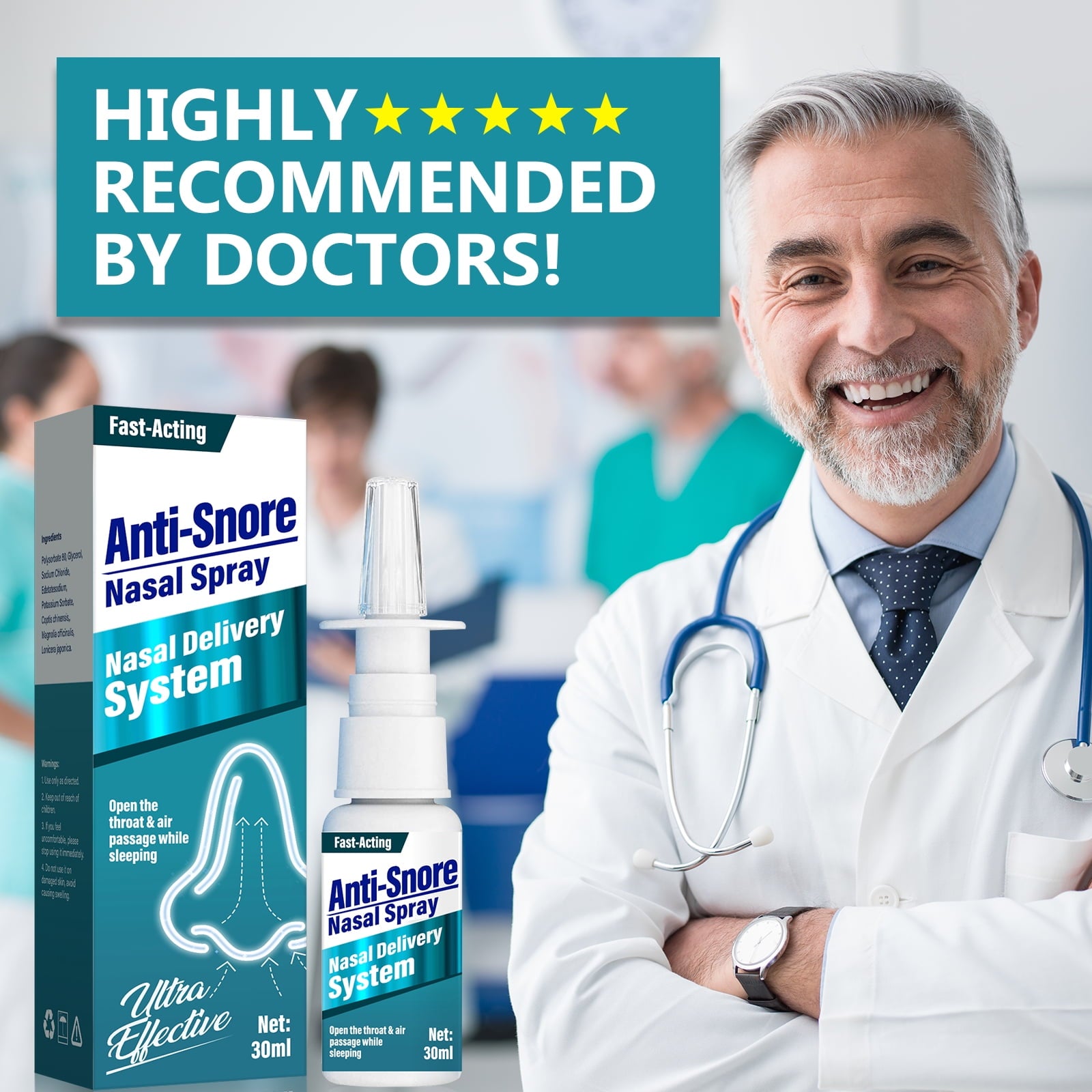 Anti Snoring Spray,Anti Snoring Devices,Quick Stop Snoring for Better Sleep, Natural Breathing Relief, Helps Open Throat and Air Passage, Painless, Natural Anti-Snoring Solution, 30ml