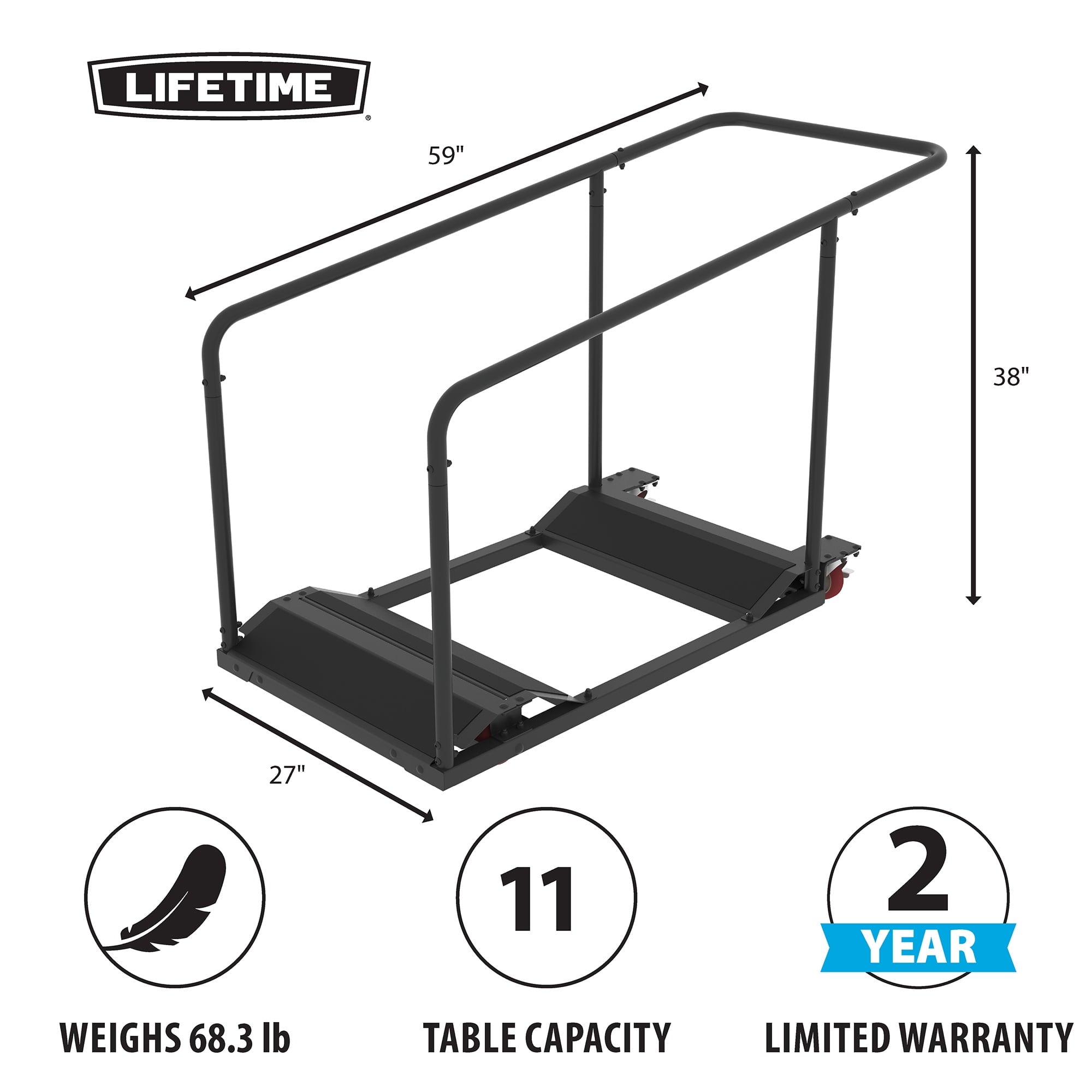 Lifetime 8 ft. Folding Tables, White, Set of 22 with Cart, Indoor/Outdoor, Commercial Grade, (80135)