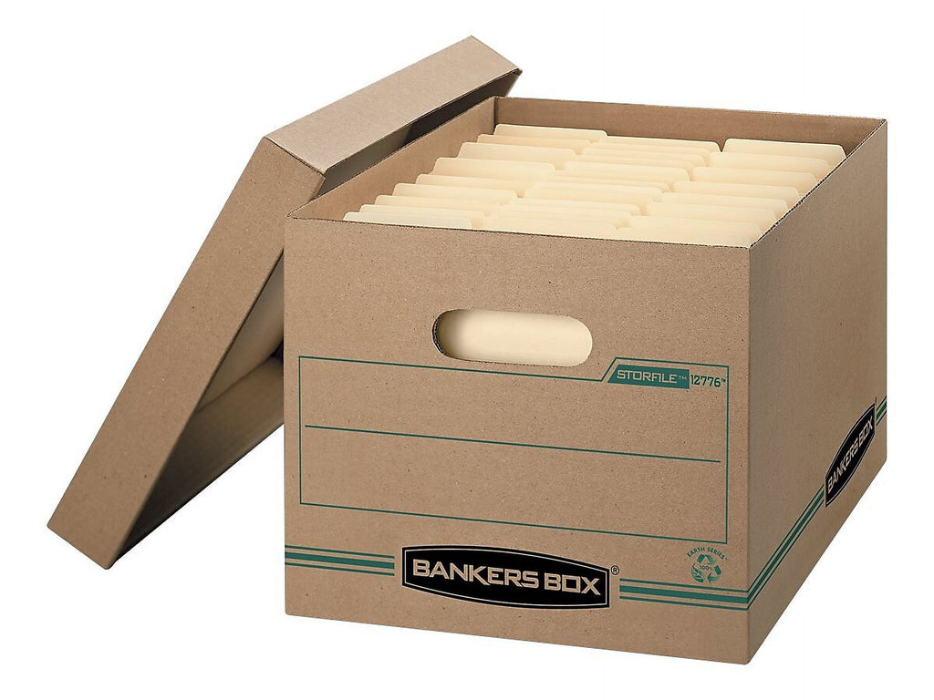 Bankers Box STOR/FILE Recycled File Storage Box Internal Dimensions: 12" Width x 15" Depth x 10" Height - External Dimensions: 12.5" Width x 16.3" Depth x 10.5" Height - Media Size Supported: Letter,