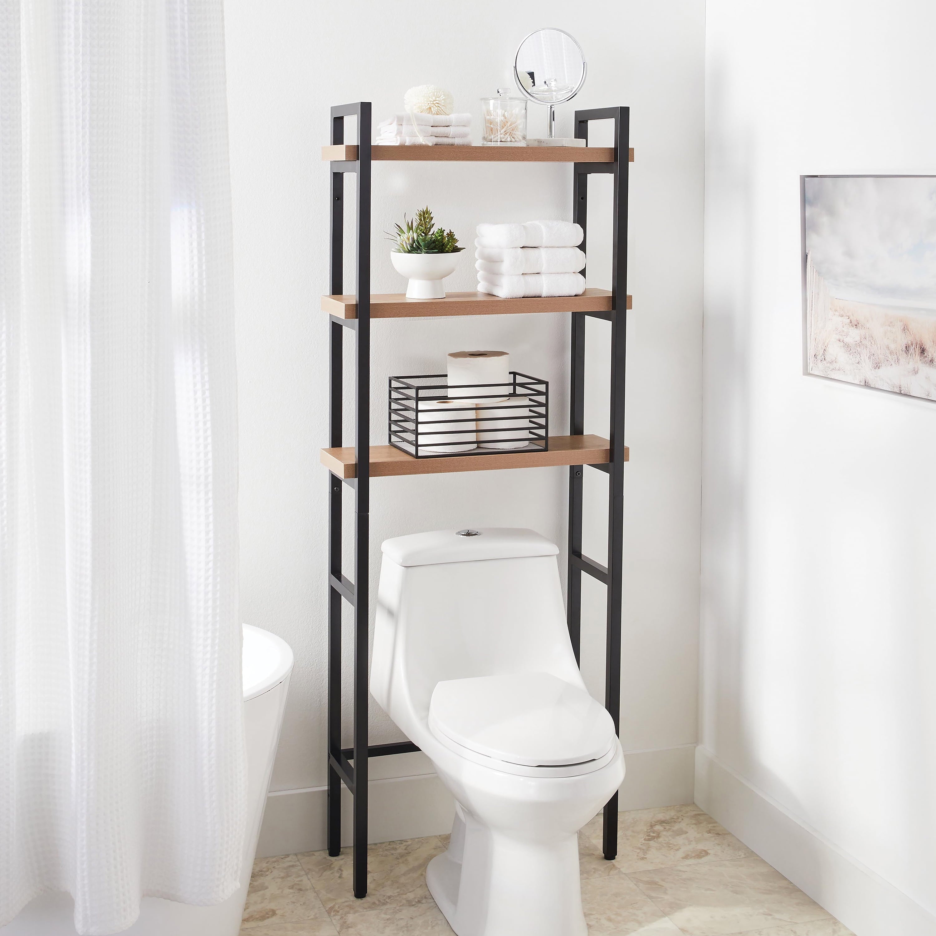 Better Homes & Gardens Storage Basket, Ribbed Metal, Matte Black