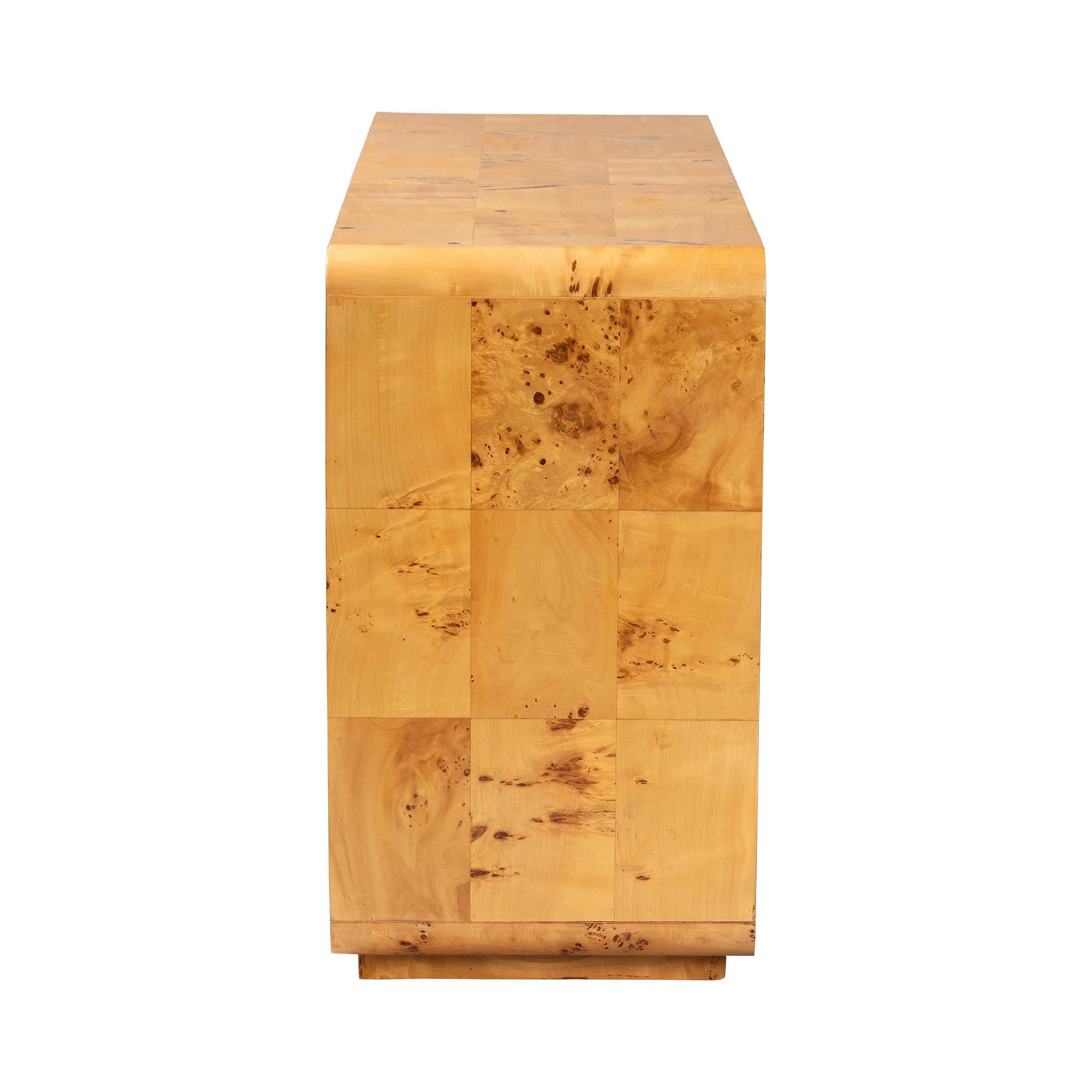 bali & pari Netra Modern Dresser, 6-Drawer, Light Mappa Burl