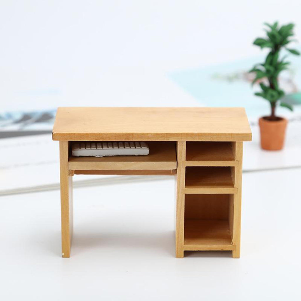 1:12 Desk with Mouse and Keyboard Supplies Scenery