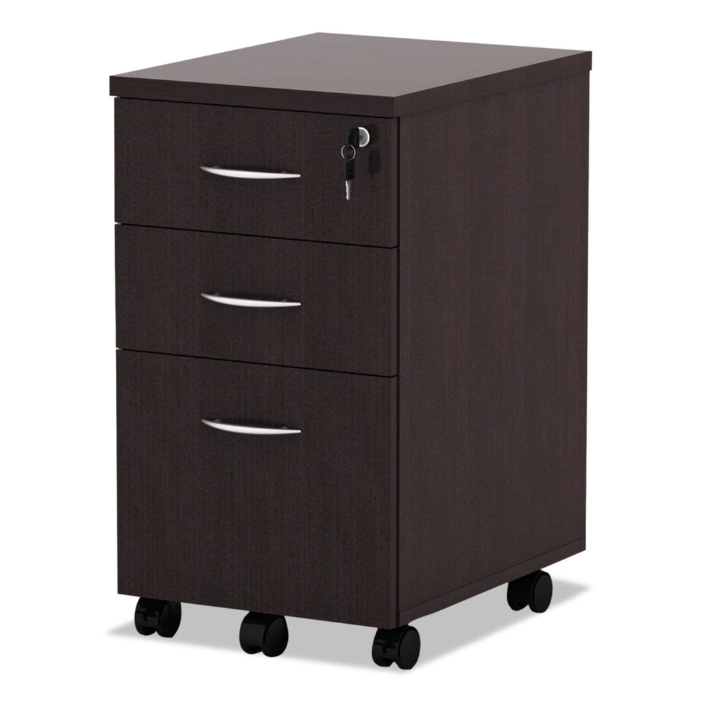 Alera 3 Drawers Vertical Lockable Filing Cabinet, Espresso
