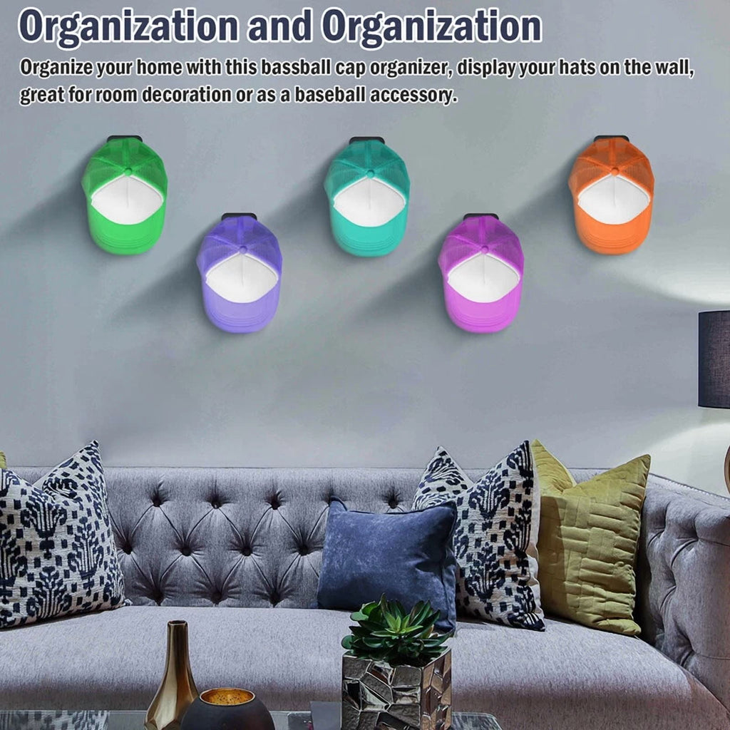 12Pcs Baseball Hat Rack Wall Mount Super Strong Hat Rack Display Hooks For Wall