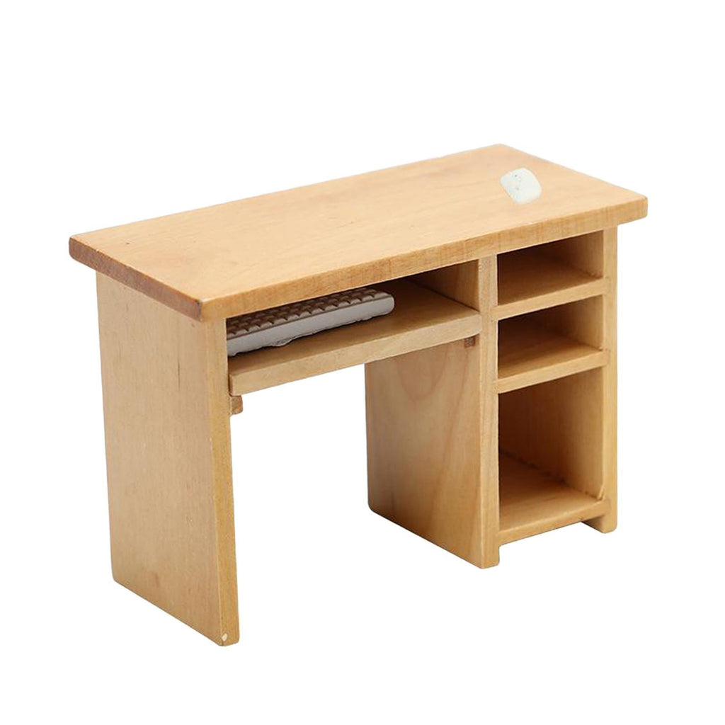 1:12 Desk with Mouse and Keyboard Supplies Scenery
