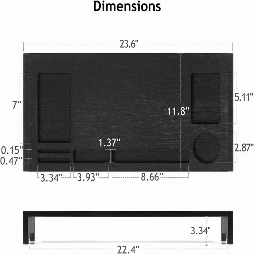 RHEA- 23" Monitor Stand Riser With Storage Organizer For Office Accessories Home Pc