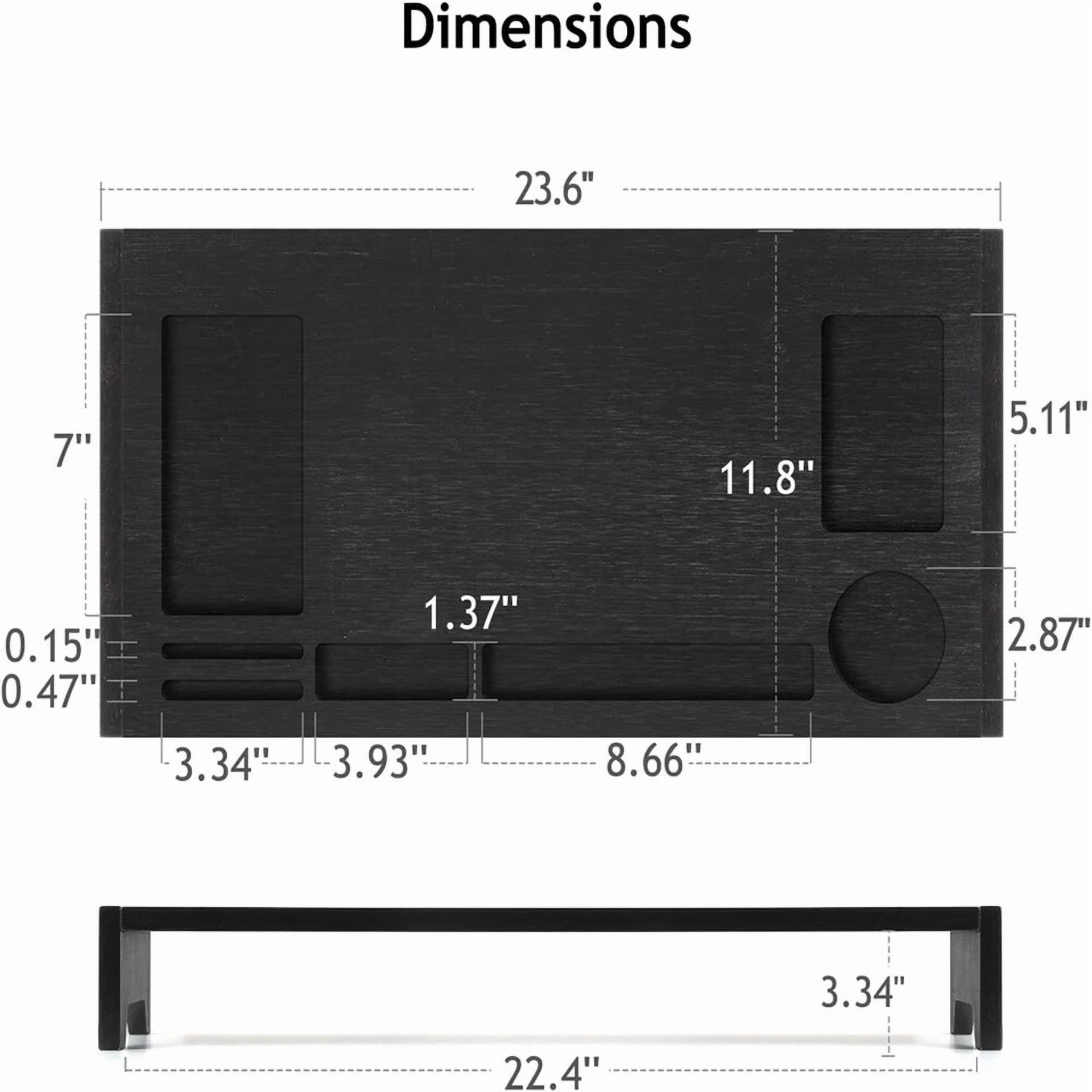 RHEA- 23" Monitor Stand Riser With Storage Organizer For Office Accessories Home Pc