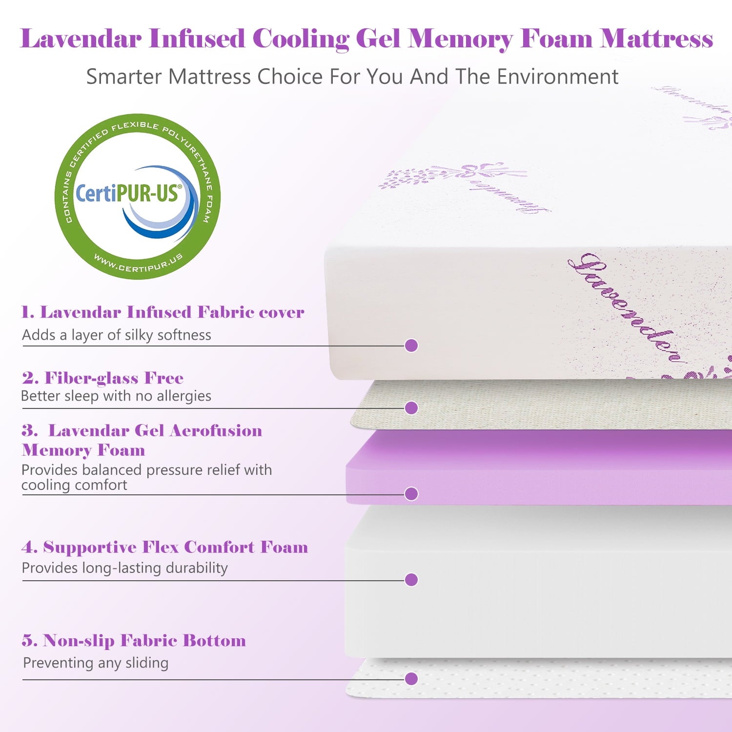8" Queen Mattress Bed in a Box,Cooling Memory Foam Mattress for Pressure Relief, Made in USA
