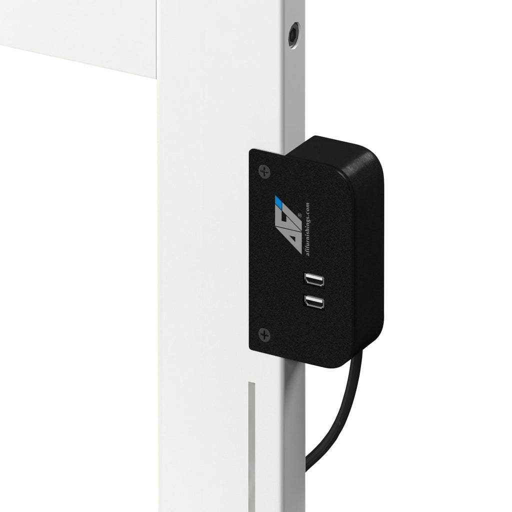 AFI 48" Lexi Solid Wood X Design Home Office, Gaming, Writing, Desk with Charger in White