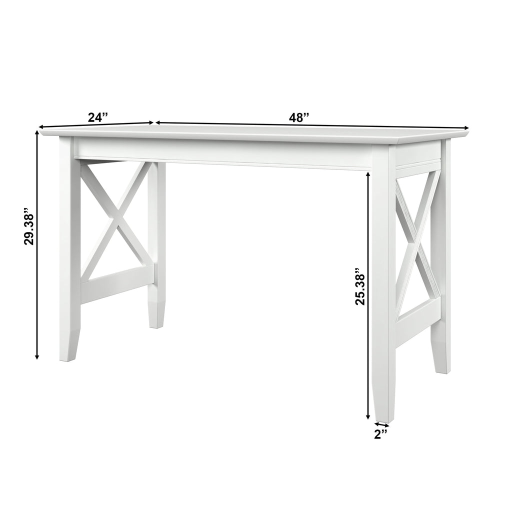 AFI 48" Lexi Solid Wood X Design Home Office, Gaming, Writing, Desk with Charger in White