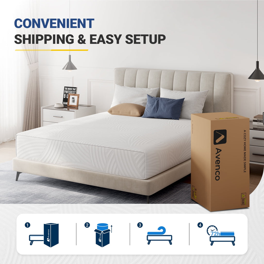 Avenco Snow 10" Twin Size Medium Adult Memory Foam Mattress